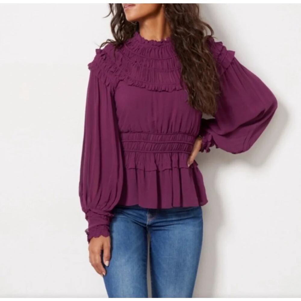 Farm Rio Chiffon Ruffled Blouse NWT - Picture 3 of 7